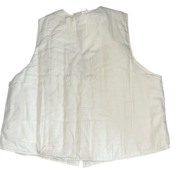 Polagram Cream with Black Floral Embroidered Vest.  - Picture 6 of 6